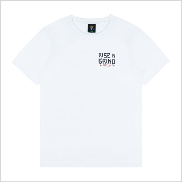 Rise And Grind Dragon White Graphic Tee - Image 2