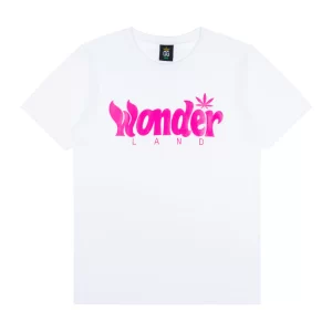 Wonderland Pink Foil White Tee
