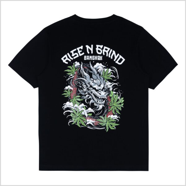 Rise And Grind Dragon Black  Graphic Tee - Image 3